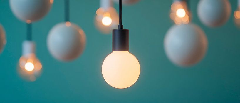 Hanging lamps in soft light by Poster Art Shop