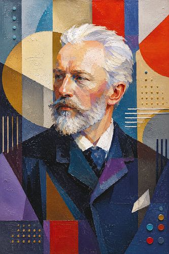 Russische Componist Pjotr Iljitsj Tsjaikovski schilderij.
