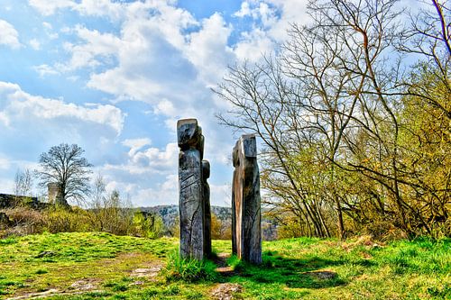Cijfers in de burchtruïne Kallmünz