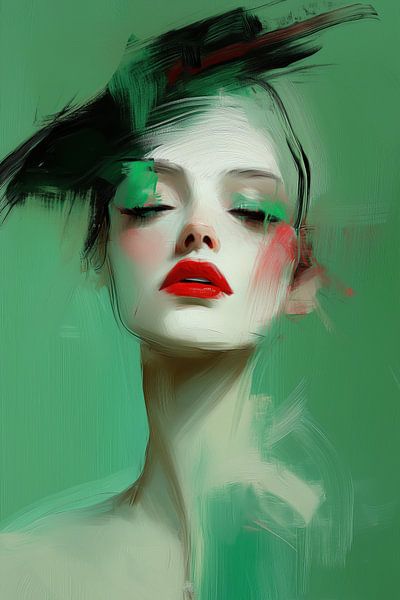 Modern abstract portret van Bert Nijholt