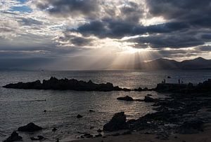 Zonsondergang op Lanzarote van Angelika Stern