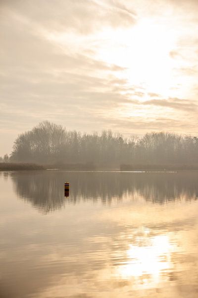 Winter water reflection sunset by Jacoline van Dijk