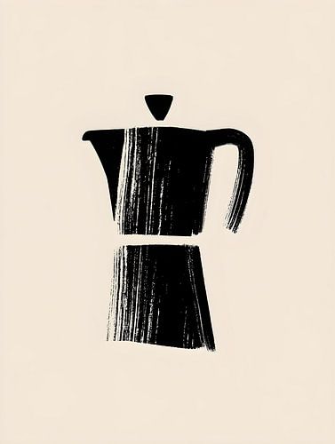 Mokka pot in een minimalistische borstelvorm