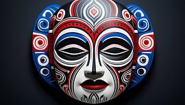 Maya maskers in kunstmatige kleuren