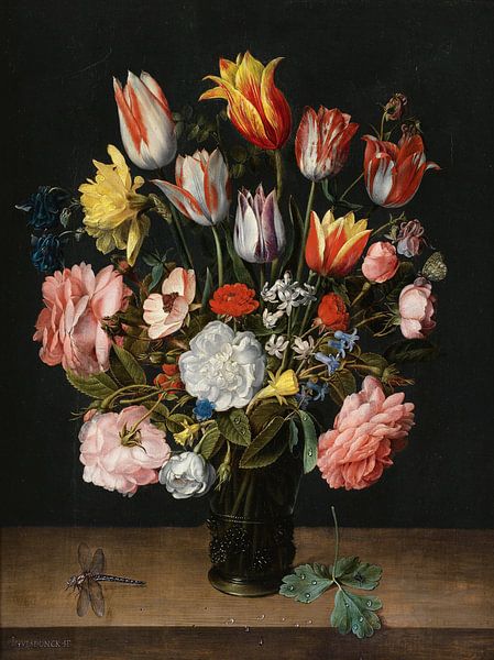 Een stilleven van tulpen en andere bloemen, Jacob van Hulsdonck van Meesterlijcke Meesters