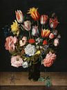 Een stilleven van tulpen en andere bloemen, Jacob van Hulsdonck van Meesterlijcke Meesters thumbnail