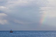 Regenboog met boot van Jeroen Meeuwsen thumbnail
