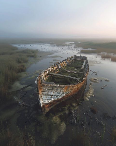 Einsames Boot am Ufer von fernlichtsicht