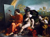 Dosso Dossi, Jupiter, Mercurius en Deugd, 1524 van Atelier Liesjes thumbnail