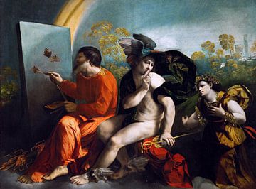 Dosso Dossi, Jupiter, Mercurius en Deugd, 1524 van Atelier Liesjes