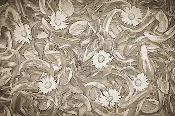 Künstlerische und rustikale Mischung aus Blume und Blatt von Lisette Rijkers