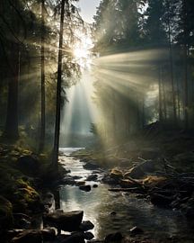 Sonnenaufgang im Wald
