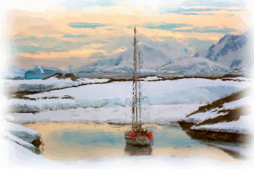 Segelboot Antarktis von Maurice Dawson
