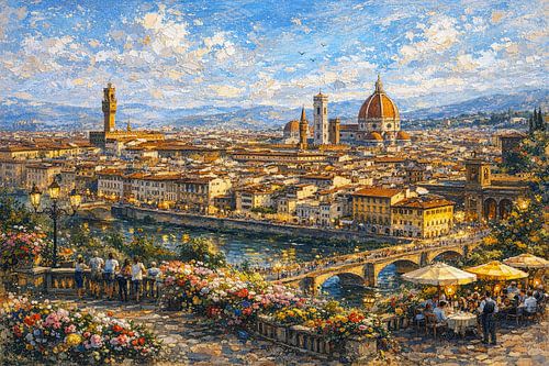 Florence in Italië, een impressionistisch schilderij.