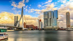 Erasmusbrug Avond vanaf de Willemskade dag