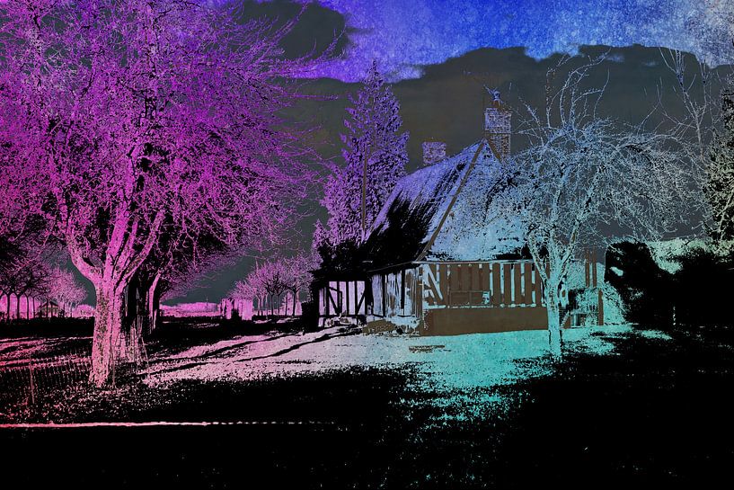 Fachwerkhaus in der Normandie bei Nacht von Mel van Schayk