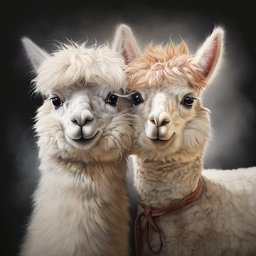 Alpaca portret van Koffie Zwart