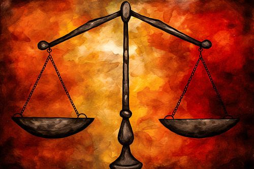 Abstracte weegschaal in vurige kleuren