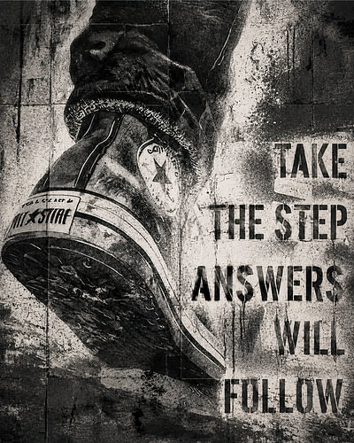 Sneaker with Quote in Street Art Style