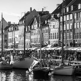 Nyhavn Kopenhagen in zwart-wit van Evert Jan Luchies