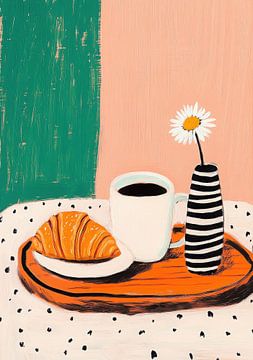 Scène matinale avec café et croissant sur Niklas Maximilian