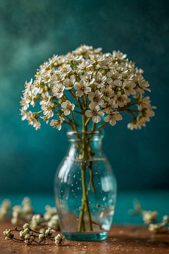 Vase with white flowers