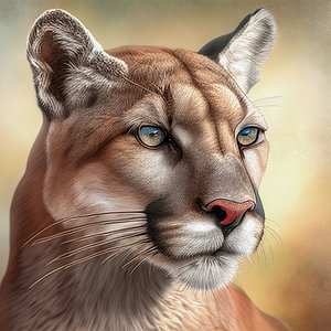 Porträt eines Pumas hautnah