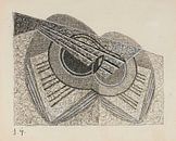 Stilleven met gitaar en muziekboek (1923) van Juan Gris van Peter Balan thumbnail