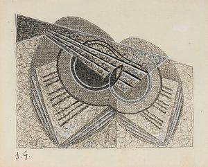 Stillleben mit Gitarre und einem Musikbuch (1923) von Juan Gris