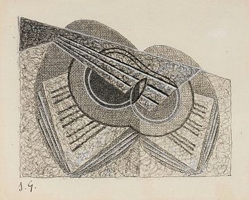 Stilleven met gitaar en muziekboek (1923) van Juan Gris van Peter Balan