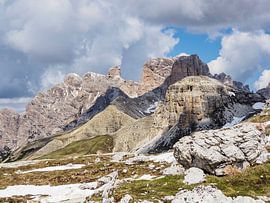 Majestic Three Peaks in South Tyrol - iconic mountain massif of the Dolomites, spectacular in light, shape and alpine landscape by Miriam Schwarzfischer Fotografie