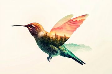 Vliegende bos droom van Poster Art Shop