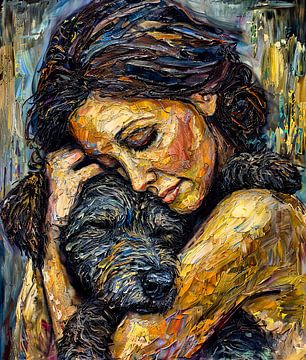 Frau mit Hund von Egon Zitter