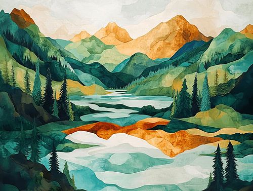 Grüne Harmonie in den Bergen