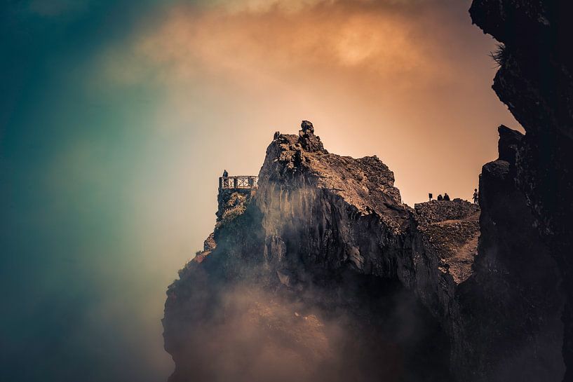 people at the viewpoint on the top of the pico arieiro mountains on march 24 2016 in Funchal,this mo by ChrisWillemsen