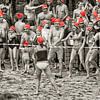 Warming up voor de nieuwjaarsduik in Brunssum 2016 van John Kreukniet
