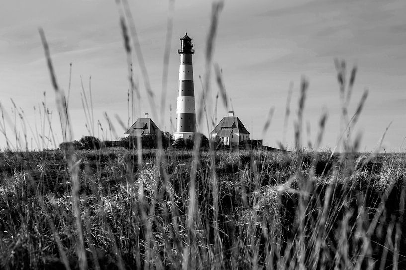 Phare Westerheversand noir et blanc par Frank Herrmann