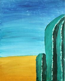 Desert with cactus oil painting by Janjaap Van Dijk