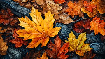 Arrière-plan coloré de feuilles d'érable d'automne sur Animaflora PicsStock
