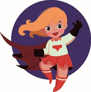 Supermaid als Heldin in Rot und Weiß