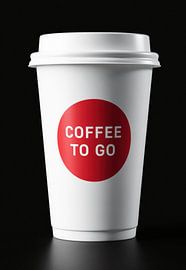 Gobelet à café jetable blanc avec un motif rouge  sur Markus Gann