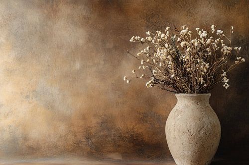 Vaas met natuurlijke gedroogde bloemen