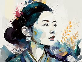 Female portrait in impressionist style. by Mario Dekker-Janssen