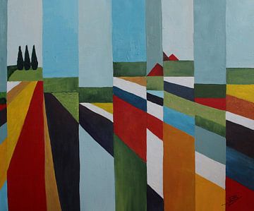 Abstract Hollands bollenveld
