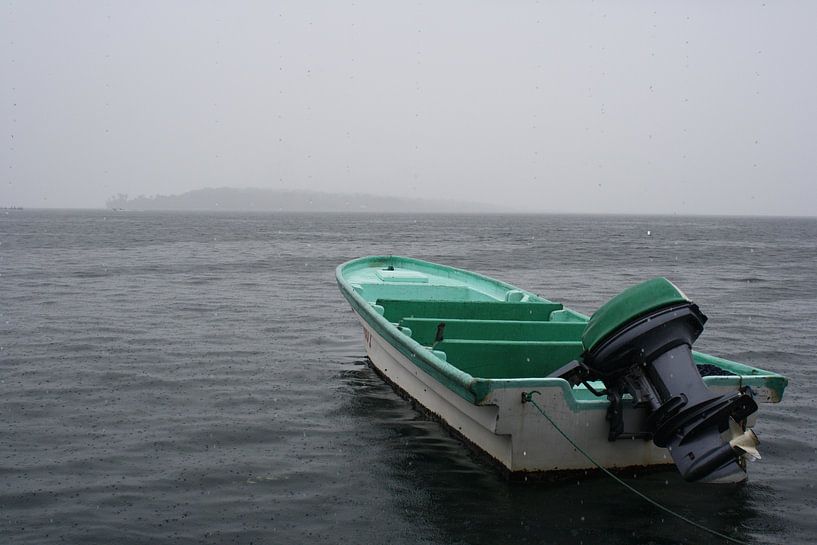 Motorboat in the rain by Mr Greybeard