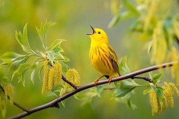 Golden-breasted Warbler (Setophaga petechia) by Christian Müringer