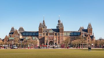 Vue frontale du Rijksmuseum et de Museumplein sur Remco-Daniël Gielen Photography
