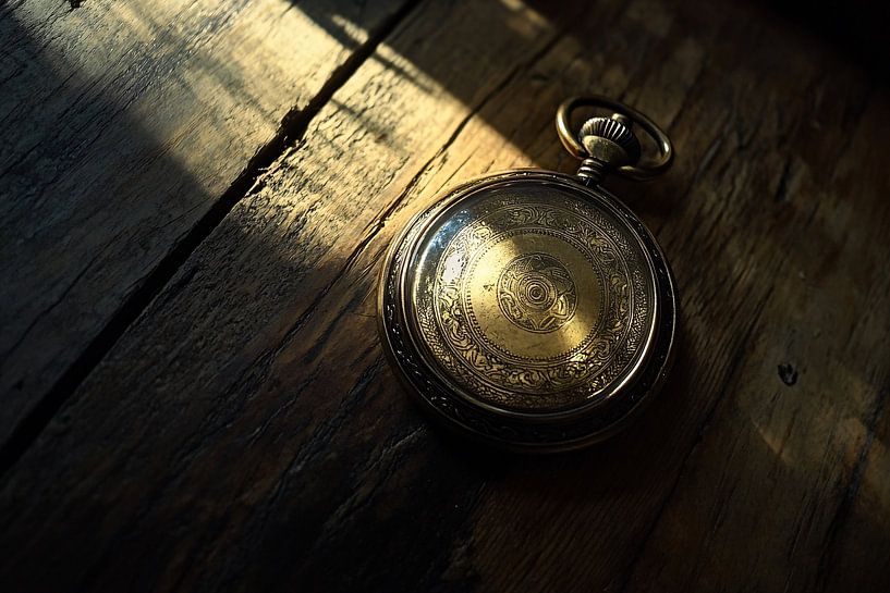 Antique pocket watch on table by Imperial Art House