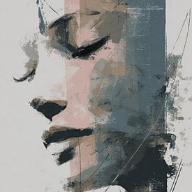 Gentle Layers – Abstract portret zacht en gelaagd van SPEQ ART