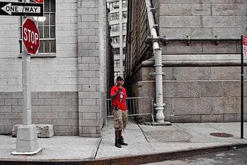 Een man in New York - Op de set fotografie van Alex de Bolivar